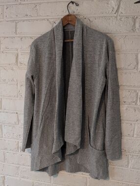 Lucy Gray Open-Front Draped Women's Sweatshirt Cardigan